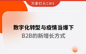 數(shù)字化轉(zhuǎn)型與疫情當(dāng)爆下，B2B的新增長方式｜萬家推云平臺